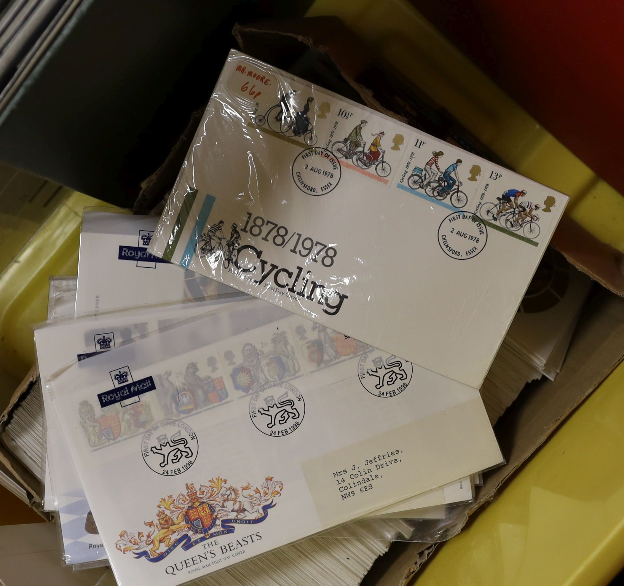 A box of First Day Covers